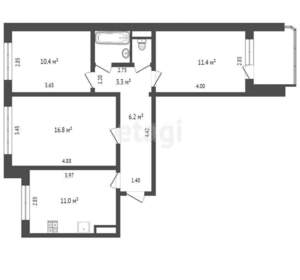 3-к квартира, вторичка, 63м2, 5/10 этаж