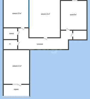 3-к квартира, вторичка, 62м2, 3/9 этаж