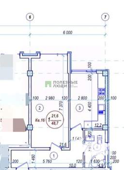 1-к квартира, вторичка, 49м2, 2/5 этаж