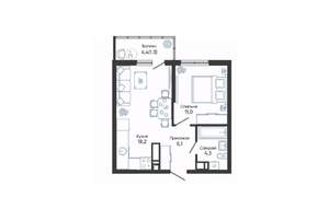 1-к квартира, вторичка, 40м2, 18/24 этаж