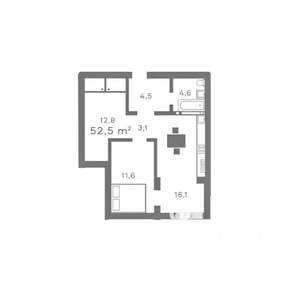 2-к квартира, вторичка, 53м2, 6/8 этаж