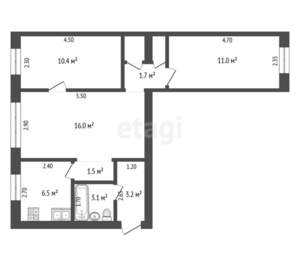 3-к квартира, вторичка, 55м2, 1/5 этаж