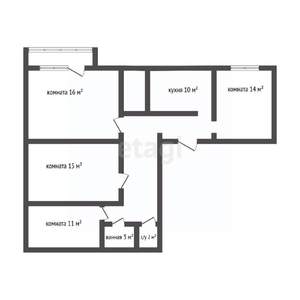 4-к квартира, вторичка, 80м2, 1/10 этаж
