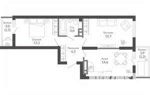 2-к квартира, вторичка, 57м2, 11/23 этаж