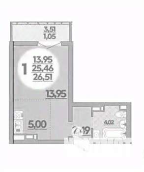 Студия квартира, вторичка, 27м2, 2/16 этаж