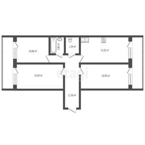 3-к квартира, вторичка, 62м2, 7/10 этаж