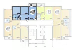 2-к квартира, строящийся дом, 58м2, 9/16 этаж