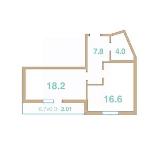 1-к квартира, вторичка, 49м2, 3/8 этаж