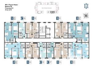 2-к квартира, строящийся дом, 68м2, 3/18 этаж