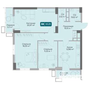 3-к квартира, вторичка, 83м2, 5/17 этаж