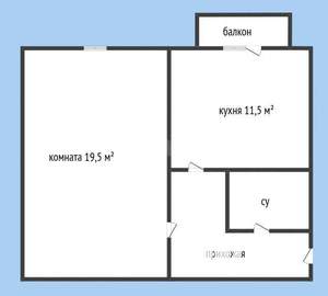 1-к квартира, вторичка, 38м2, 6/14 этаж