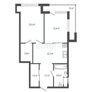 2-к квартира, вторичка, 59м2, 13/21 этаж