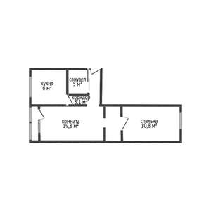 2-к квартира, вторичка, 44м2, 2/4 этаж
