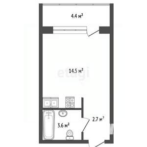 Студия квартира, вторичка, 22м2, 3/23 этаж