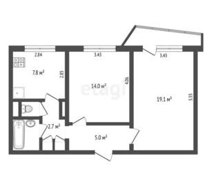 2-к квартира, вторичка, 54м2, 8/9 этаж