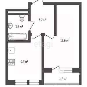 1-к квартира, вторичка, 30м2, 4/5 этаж