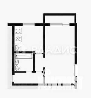 1-к квартира, вторичка, 32м2, 5/5 этаж