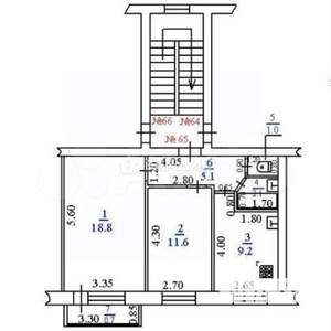 2-к квартира, вторичка, 48м2, 2/5 этаж
