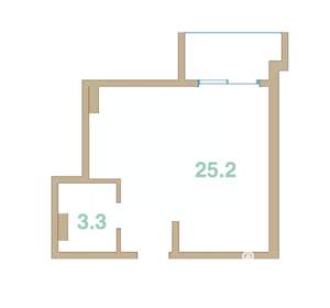 Студия квартира, вторичка, 29м2, 1/4 этаж