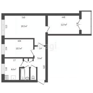 3-к квартира, вторичка, 62м2, 5/9 этаж