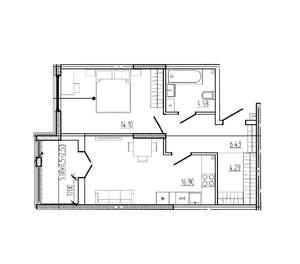 1-к квартира, вторичка, 49м2, 1/18 этаж