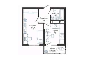 1-к квартира, вторичка, 32м2, 11/24 этаж