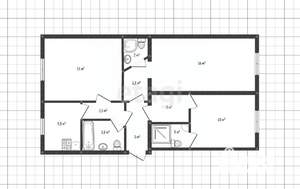 3-к квартира, вторичка, 66м2, 1/5 этаж