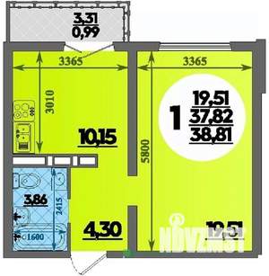 1-к квартира, вторичка, 39м2, 9/16 этаж