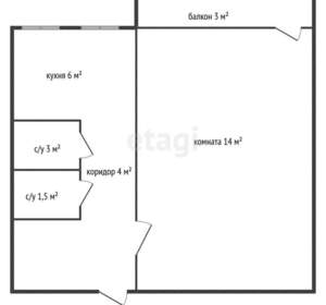 1-к квартира, вторичка, 31м2, 4/5 этаж