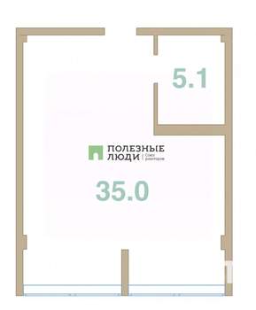 Студия квартира, вторичка, 40м2, 2/8 этаж