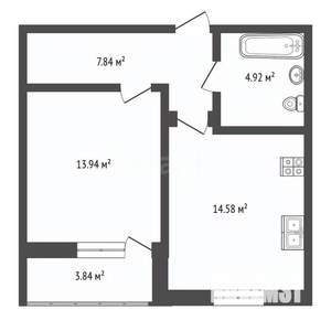 1-к квартира, вторичка, 42м2, 21/24 этаж