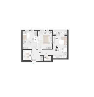 2-к квартира, вторичка, 53м2, 11/15 этаж