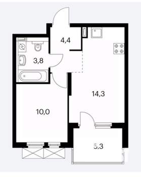 1-к квартира, вторичка, 36м2, 3/15 этаж