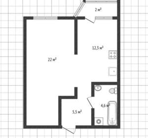 1-к квартира, вторичка, 45м2, 3/9 этаж