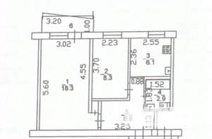 2-к квартира, вторичка, 42м2, 2/5 этаж