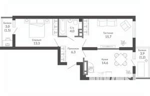 2-к квартира, вторичка, 57м2, 20/23 этаж