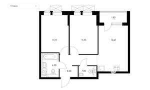 2-к квартира, вторичка, 51м2, 5/15 этаж