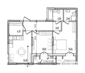 2-к квартира, вторичка, 65м2, 1/9 этаж