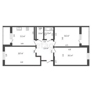 3-к квартира, вторичка, 87м2, 13/23 этаж