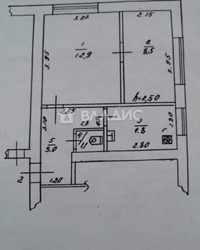2-к квартира, вторичка, 32м2, 1/3 этаж