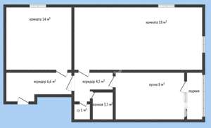 2-к квартира, вторичка, 56м2, 7/16 этаж