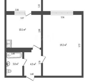 1-к квартира, вторичка, 37м2, 6/16 этаж
