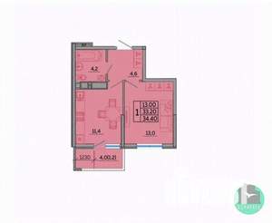 1-к квартира, вторичка, 33м2, 21/23 этаж