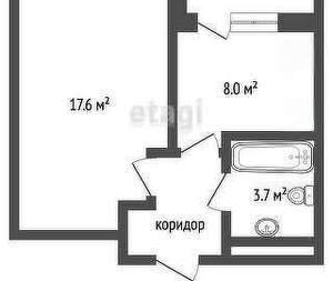 1-к квартира, вторичка, 33м2, 10/10 этаж