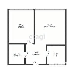 1-к квартира, вторичка, 46м2, 9/9 этаж