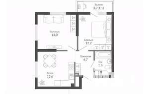2-к квартира, вторичка, 50м2, 11/23 этаж