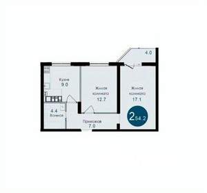 2-к квартира, вторичка, 54м2, 9/14 этаж