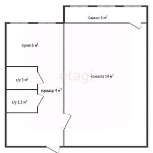 1-к квартира, вторичка, 31м2, 4/5 этаж