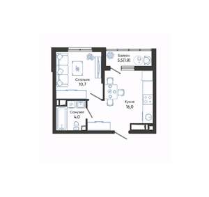 1-к квартира, вторичка, 33м2, 2/24 этаж