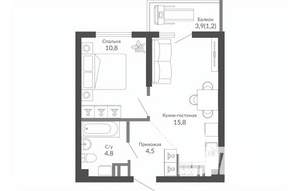 1-к квартира, вторичка, 37м2, 6/23 этаж